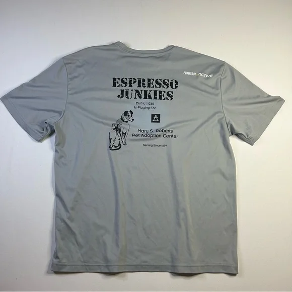 Starbucks Promotional Men Shirt XL Quick Dry Stretch Espresso Junkie Jersey RARE - Picture 5 of 5